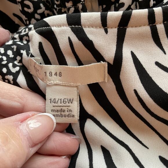 Cato Est 1946 Animal Print Cold Shoulder Dress/Tunic 14/16 - Picture 4 of 7